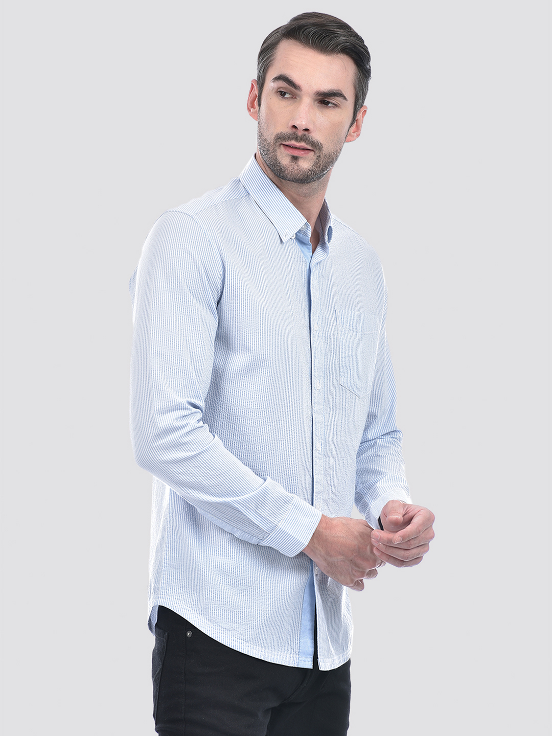 Numero Uno Men Subtle Striped Shirt